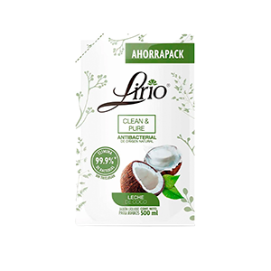 Jabón líquido para manos leche de coco pouch Lirio 500ml