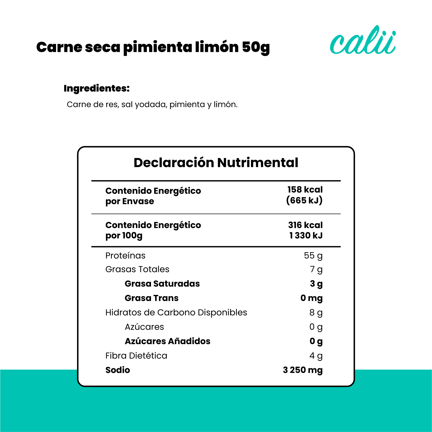 Carne seca pimienta limón Calii 50g - 2