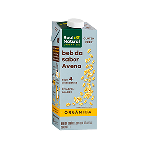Leche de avena orgánica sin gluten Real Natural 1L