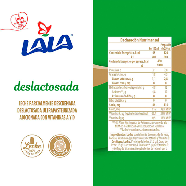 Leche deslactosada LALA 1L - 2
