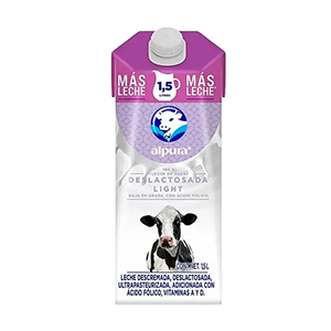 Leche deslactosada light Alpura 1.5L