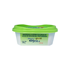 Mantequilla sin sal untable Gloria 250g