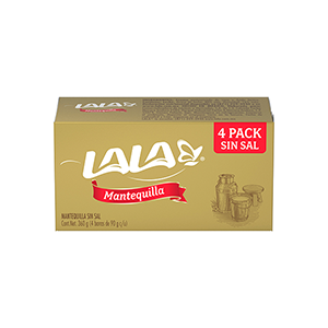 Mantequilla sin sal LALA 360g 4-Pack