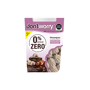 Merengues sin azúcar sabor avellana rellenos de chocolate Don't Worry 85g