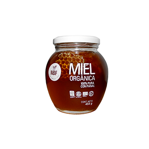 Miel de abeja orgánica 100% pura con panal NBF 454g