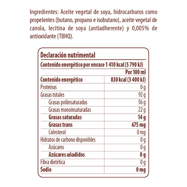 Aceite vegetal en aerosol Ave 170g - 2