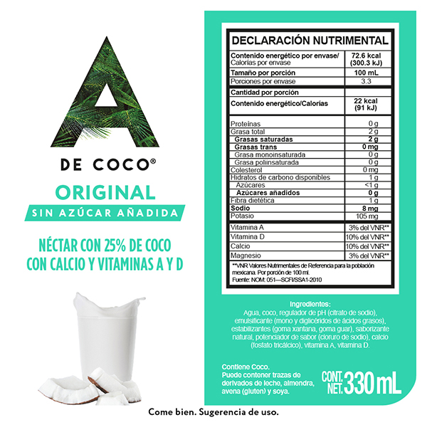 Néctar de coco original A de Coco 330ml - 2