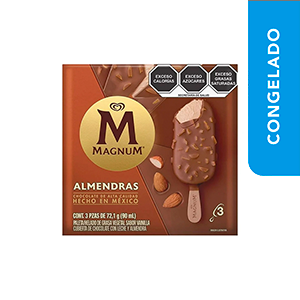 Paleta de helado con almendras Magnum 90ml (3 pack)