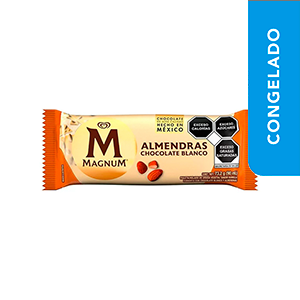 Paleta de helado con chocolate blanco y almendras Magnum 90ml