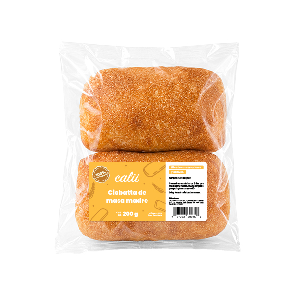 Pan ciabatta artesanal de masa madre Calii 200g (2-pack) - 2