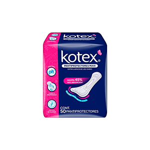 Pantiprotectores maxi extra largos Kotex 50pz