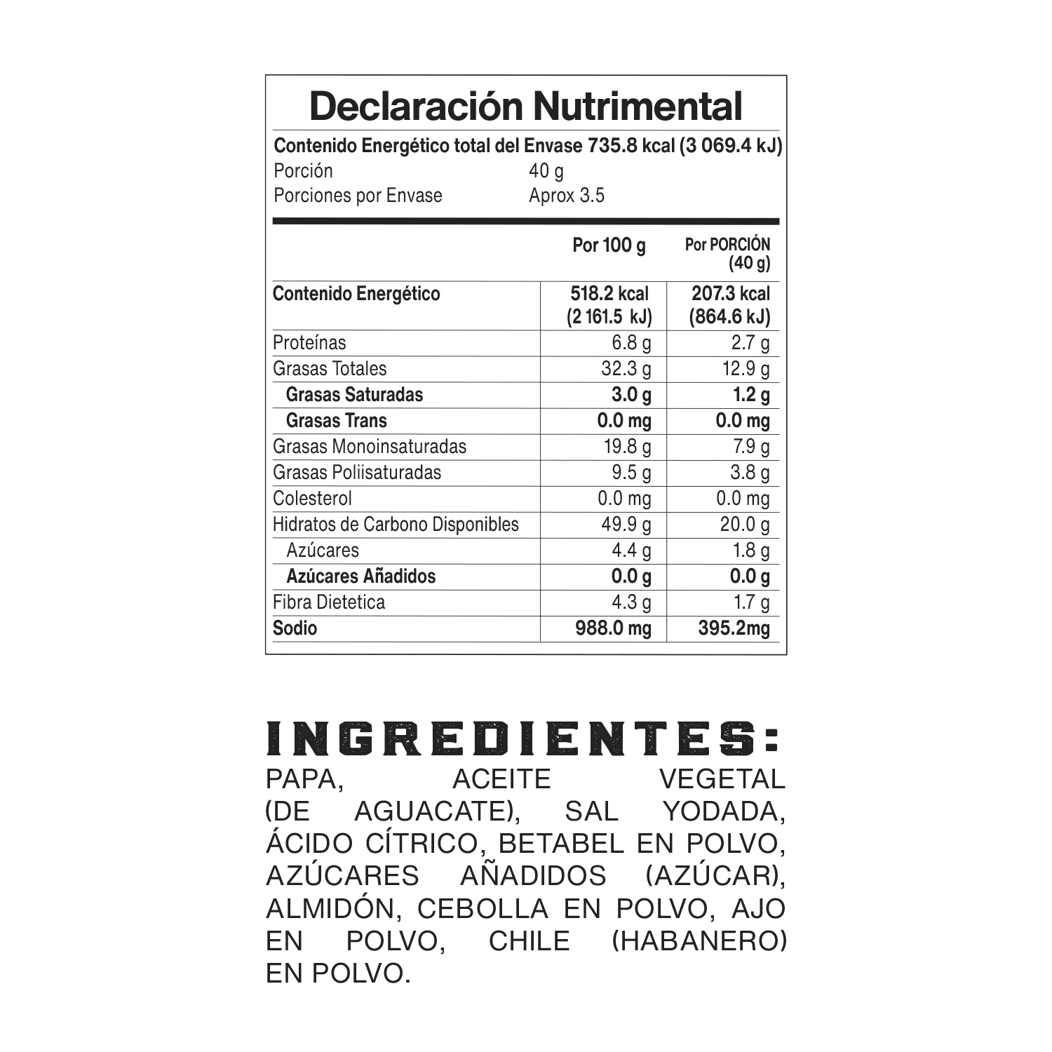 Papas fuego con aceite de aguacate Zumitam 142g - 2