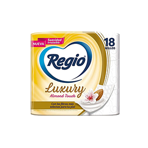 Papel higiénico almond touch Regio 18pz