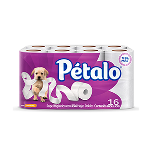 Papel higiénico jumbo Pétalo 16pz