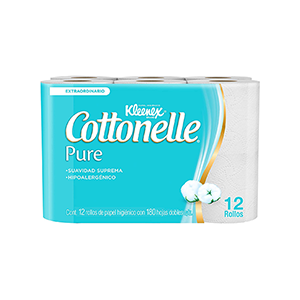 Papel higiénico pure Cottonelle 12pz/180HD