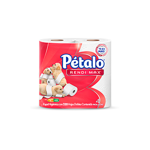 Papel higiénico rendimax Pétalo 4pz/320HD