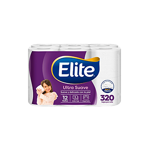 Papel higiénico ultra suave Elite 12pz