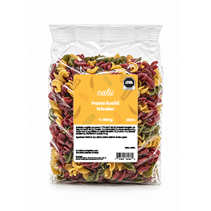Pasta artesanal tricolor fusilli Calii 500g 