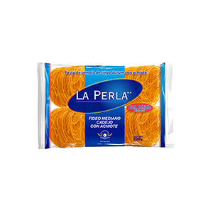 Pasta fideo cadejo con achiote mediano La Perla 180g