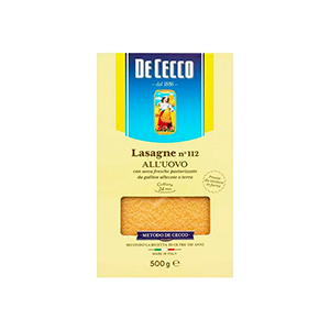 Pasta lasagna con huevo De Cecco 500g