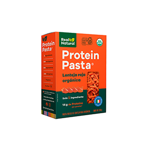 Protein pasta fusilli lenteja orgánica sin gluten Real Natural 250g