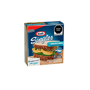 Queso americano reducido en grasa singles Kraft 144g