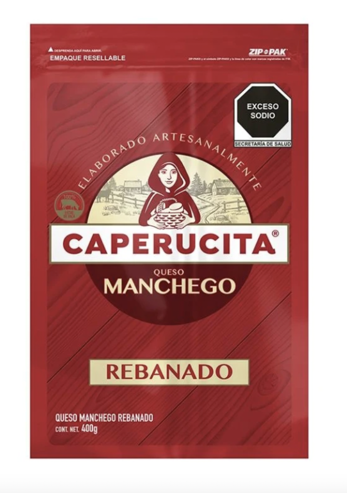 Queso manchego rebanado Caperucita 400g