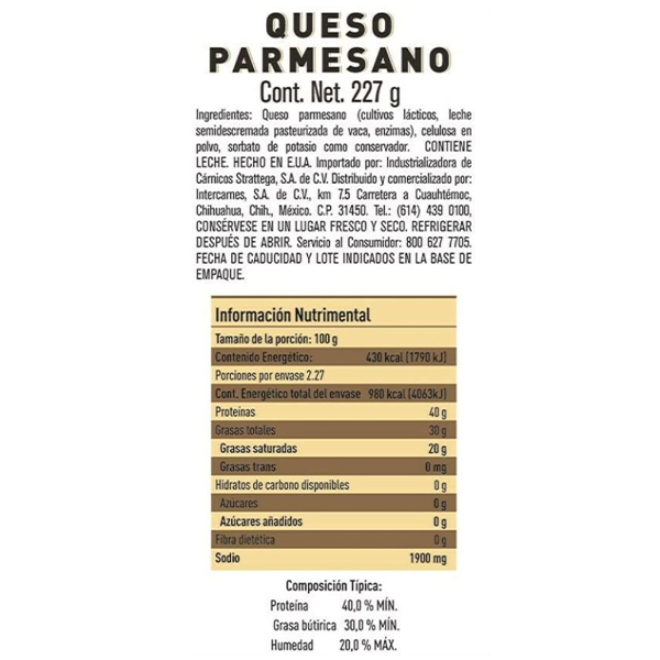 Queso parmesano molido Parma 227g - 2