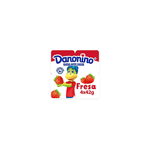 Queso petit suisse fresa Danonino 168g (4-pack)