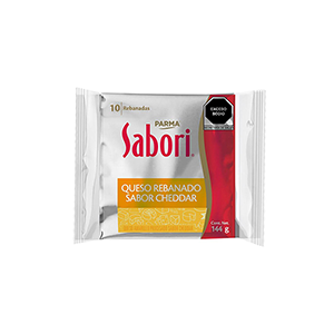 Queso rebanado sabor cheddar Sabori 144g