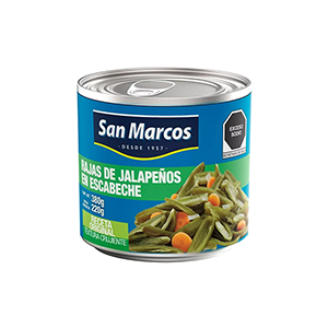 Rajas de jalapeño en escabeche San Marcos 380g