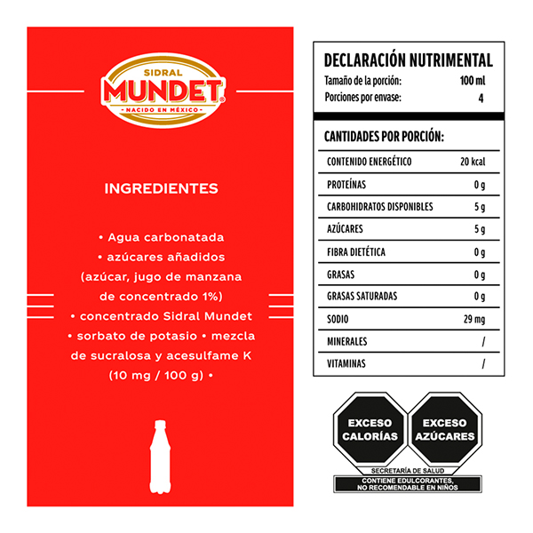 Refresco de manzana Sidral Mundet 600ml - 2