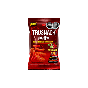 Botana de garbanzo y arroz integral sabor adobado loco Trusnack Puffs 35g