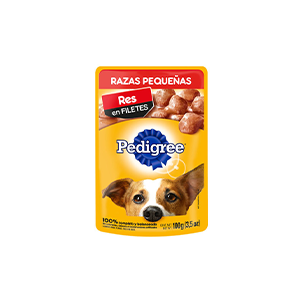 Res en filetes para razas pequeñas Pedigree 100g