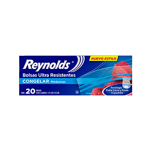 Bolsas resellables para congelar medianas Reynolds 20pz