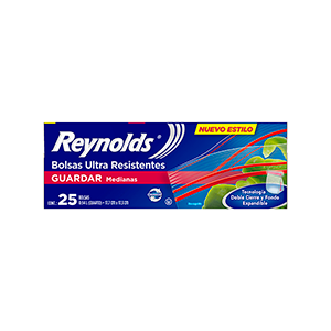 Bolsas resellables medianas con cierre Reynolds 25pz