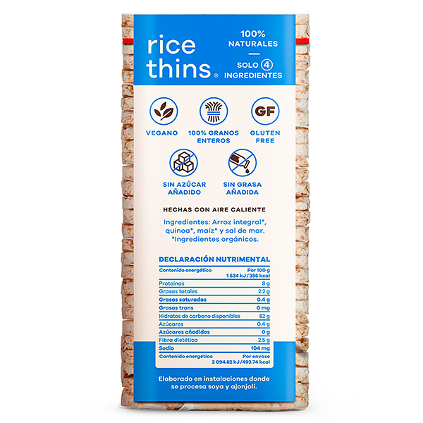 Rice cakes de quinoa multigrano orgánico sin gluten Real Natural 130g - 2