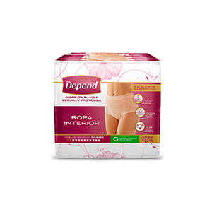 Ropa interior para mujer grande Depend 10pz