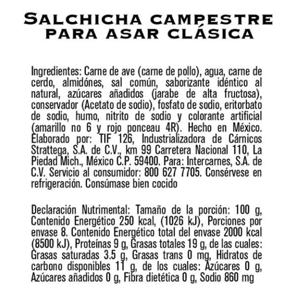 Salchicha campestre para asar Bafar 800g - 2