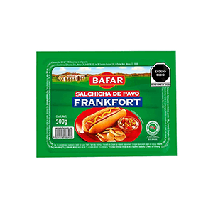 Salchicha de pavo frankfort Bafar 500g
