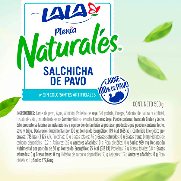Salchicha de pavo Plenia Natural'es LALA 500g - 2
