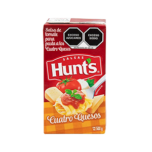 Salsa para pasta de tomate a los cuatro quesos Hunt's 500g