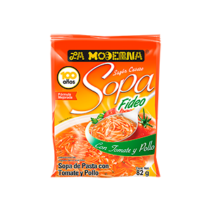 Sopa de fideos con sabor tomate La Moderna 82g