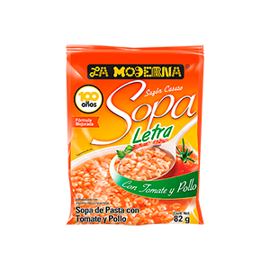 Sopa de letras con sabor tomate La Moderna 82g