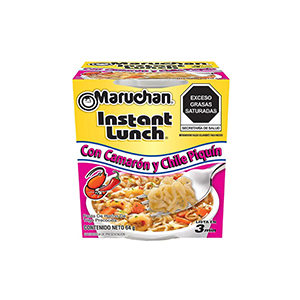 Sopa instantánea camarón y piquín Maruchan 64g