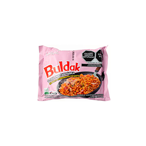 Sopa instantánea pollo carbonara picante Buldak 130g