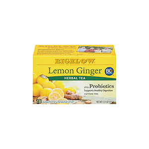 Té de limón y jengibre con probióticos Bigelow 18pz