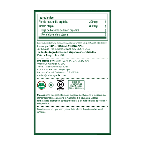 Té orgánico manzanilla lavanda Traditional Medicinals 16pz - 2