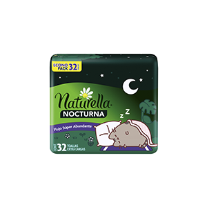 Toallas femeninas con manzanilla con alas noche Naturella 32pz