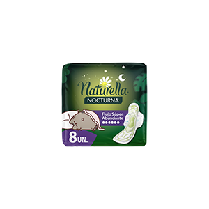 Toallas femeninas con manzanilla con alas noche Naturella 8pz